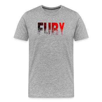 Fury Rot & Schwarz - Männer Premium Bio T-Shirt - Grau meliert - Vorne - Damien (186cm)