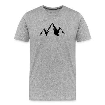 Black Mountains - Men's Premium Organic T-Shirt - heather grey - Front - Damien (186cm)