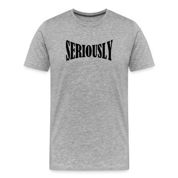 chemise sérieuse - T-shirt bio Premium Homme - gris chiné - Devant - Damien (186cm)