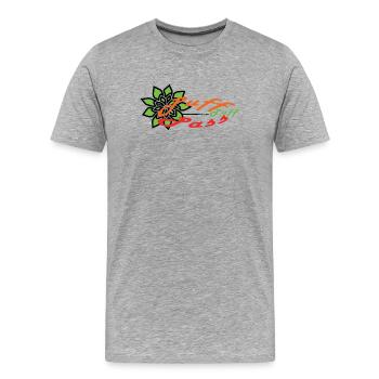 Puff-Puff-Pass !!! - Men's Premium Organic T-Shirt - heather grey - Front - Damien (186cm)