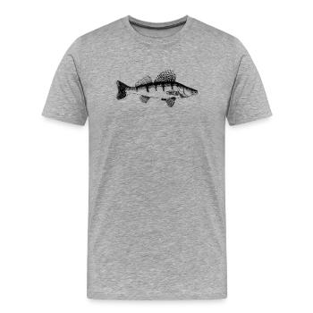 Zander Motif - Men's Premium Organic T-Shirt - heather grey - Front - Damien (186cm)