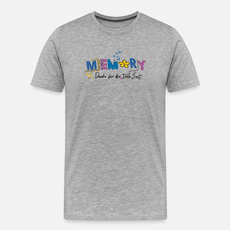 Memory schön war die Zeit - Männer Premium Bio T-Shirt - Grau meliert