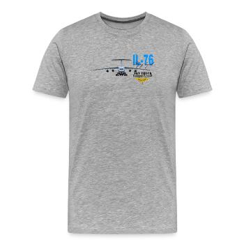 IL-76 - Men's Premium Organic T-Shirt - heather grey - Front - Damien (186cm)