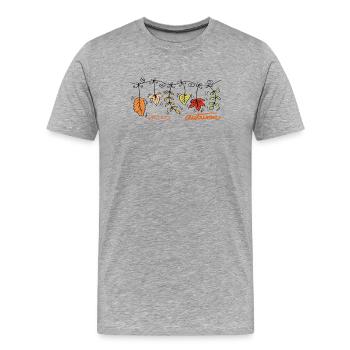 Hello Autumn Autumnal leaves - Men's Premium Organic T-Shirt - heather grey - Front - Damien (186cm)