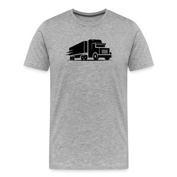 Logo du camion - T-shirt bio Premium Homme - gris chiné - Devant - Damien (186cm)