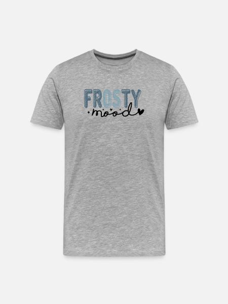 Frosty Text in Icy Style - Men's Premium Organic T-Shirt - heather grey