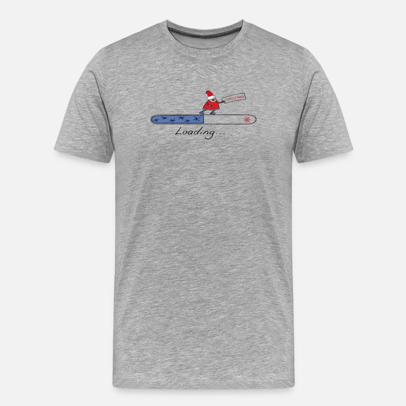 Christmas Loading - Männer Premium Bio T-Shirt - Grau meliert
