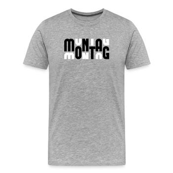 Montag Black/White - Männer Premium Bio T-Shirt - Grau meliert - Vorne - Damien (186cm)