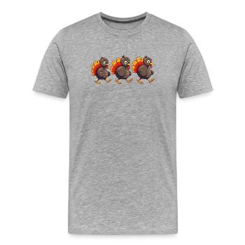 Thanksgiving Truthahn Baby - Männer Premium Bio T-Shirt - Grau meliert - Vorne - Damien (186cm)