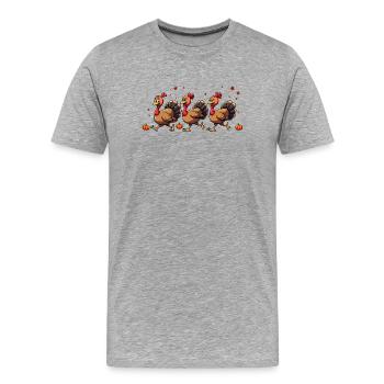 Thanksgiving Truthahn Baby - Männer Premium Bio T-Shirt - Grau meliert - Vorne - Damien (186cm)