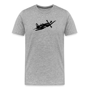 F4U 4 - Männer Premium Bio T-Shirt - Grau meliert - Vorne - Damien (186cm)