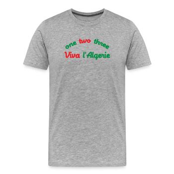 One two three Viva l'Algérie - Men's Premium Organic T-Shirt - heather grey - Front - Damien (186cm)