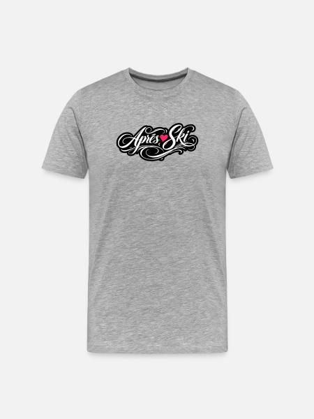 Après-ski heart love - Men's Premium Organic T-Shirt - heather grey