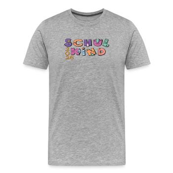 Schoolchild 2026 Colorful Letters - Men's Premium Organic T-Shirt - heather grey - Front - Damien (186cm)