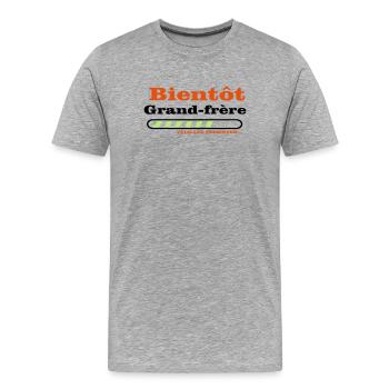 soon to be a big brother - Men's Premium Organic T-Shirt - heather grey - Front - Damien (186cm)
