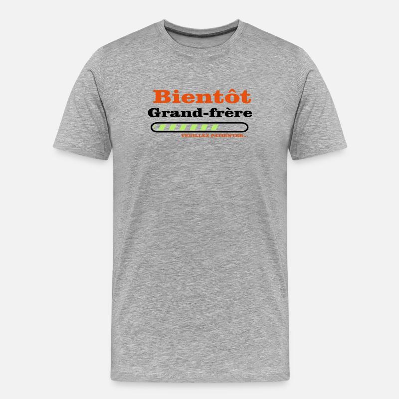 Bald ein großer Bruder - Männer Premium Bio T-Shirt - Grau meliert