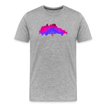 Berry Neon Horizon - Men's Premium Organic T-Shirt - heather grey - Front - Damien (186cm)