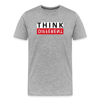 Think Different - Männer Premium Bio T-Shirt - Grau meliert - Vorne - Damien (186cm)