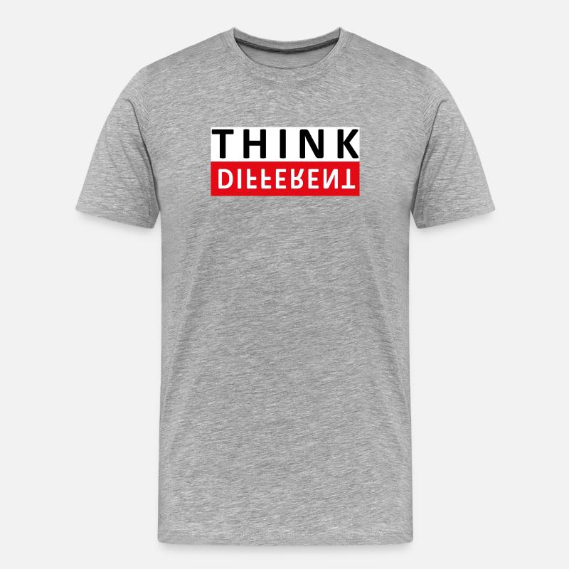 Think Different - Männer Premium Bio T-Shirt - Grau meliert