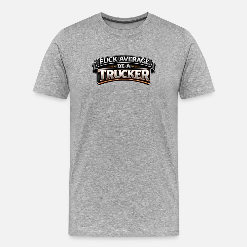 Stolzer Trucker – Leidenschaft auf der Straße - Männer Premium Bio T-Shirt - Grau meliert