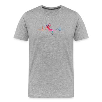 Boulderer Herzschlag Boulder Bouldern - Männer Premium Bio T-Shirt - Grau meliert - Vorne - Damien (186cm)