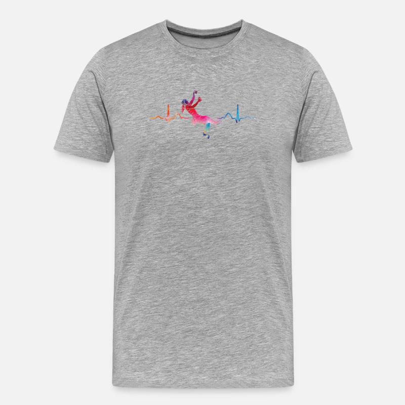 Boulderer Herzschlag Boulder Bouldern - Männer Premium Bio T-Shirt - Grau meliert