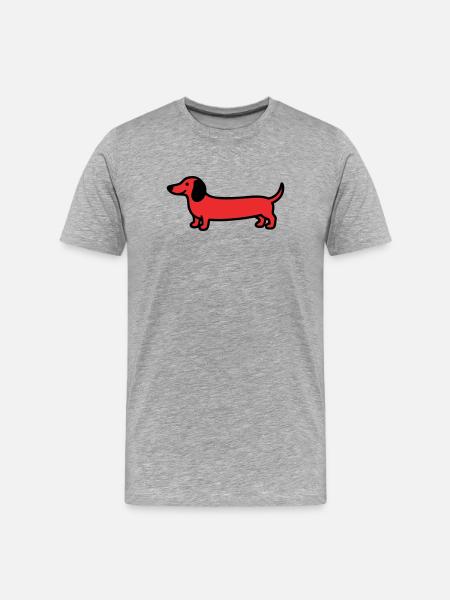 Hunting Dog Dachshund Profile Vector - Men's Premium Organic T-Shirt - heather grey