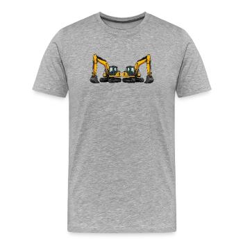 Bagger Fahrzeug Maschine - Männer Premium Bio T-Shirt - Grau meliert - Vorne - Damien (186cm)