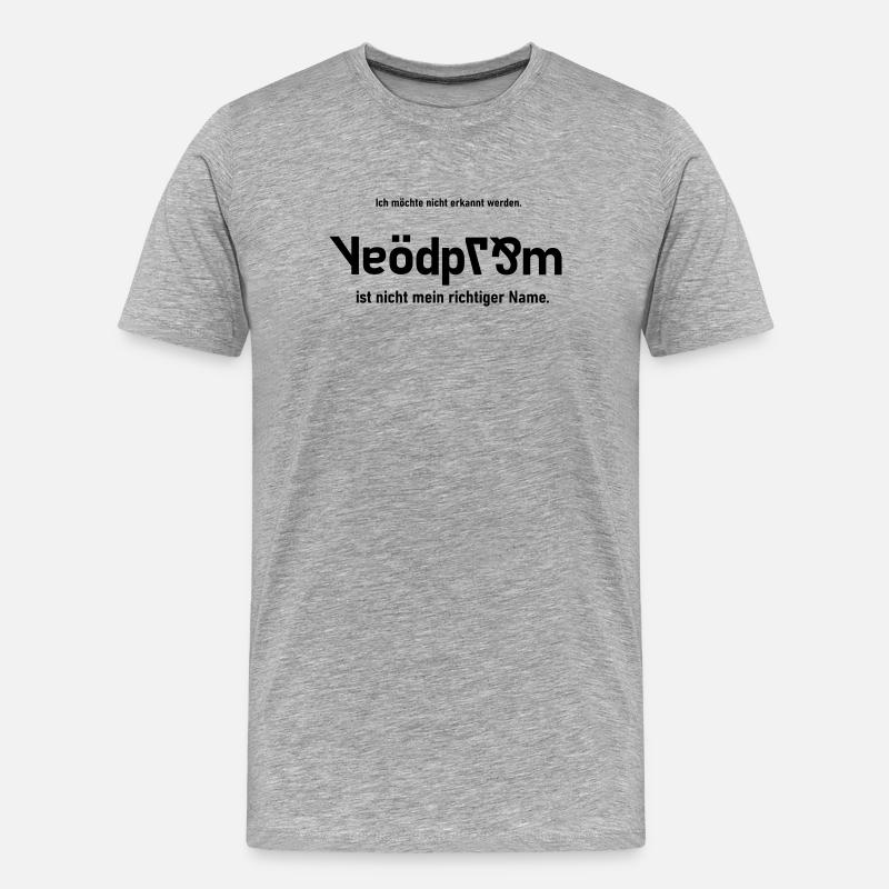 nicht mein richtiger Name - Männer Premium Bio T-Shirt - Grau meliert
