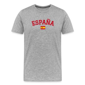 Spanien Flagge Design Rot - Männer Premium Bio T-Shirt - Grau meliert - Vorne - Damien (186cm)
