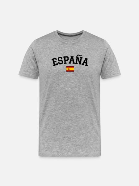 Drapeau espagnol Noir - T-shirt bio Premium Homme - gris chiné
