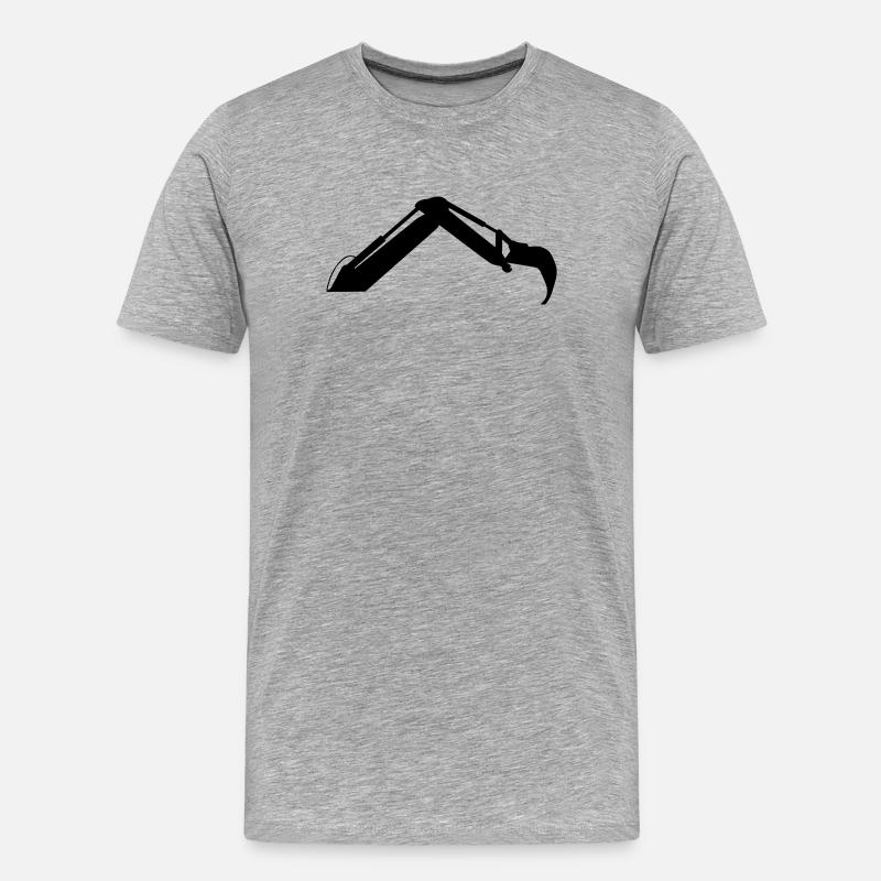 Baggerarm – Grabekraft - Männer Premium Bio T-Shirt - Grau meliert