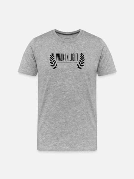 Walk In Light Retro Laurel Wreath - Men's Premium Organic T-Shirt - heather grey
