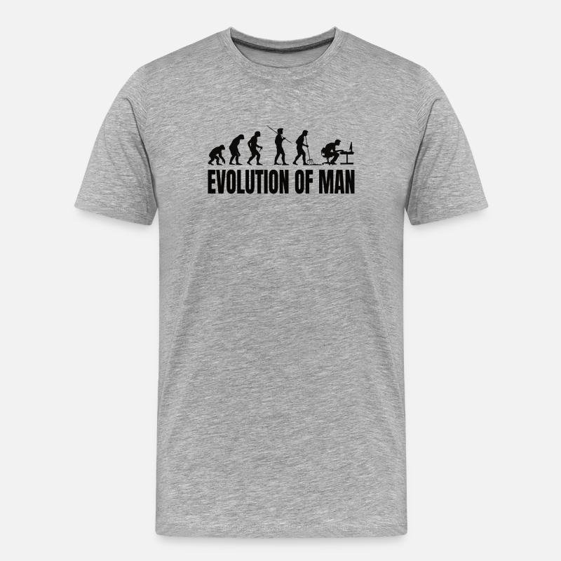 Programmierer Computerfreak Evolution - Männer Premium Bio T-Shirt - Grau meliert