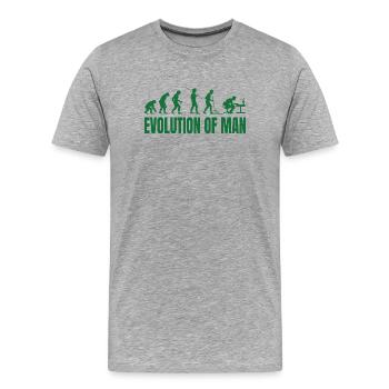 Evolution of Man Programmer IT - Men's Premium Organic T-Shirt - heather grey - Front - Damien (186cm)