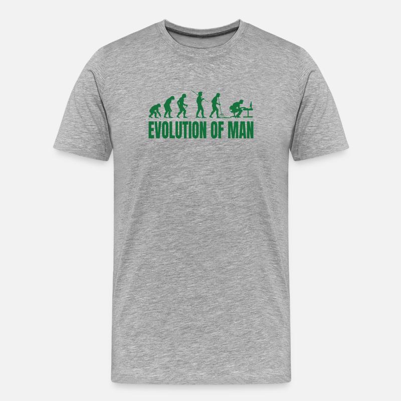 Evolution of Man Programmer IT - Men's Premium Organic T-Shirt - heather grey