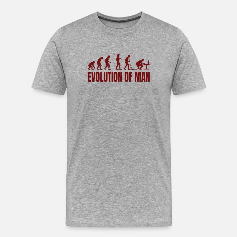 Computer PC Evolution Computer Scientist Programmer - Men's Premium Organic T-Shirt - heather grey