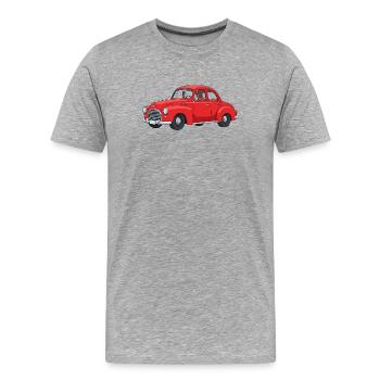 Voiture rétro rouge - T-shirt bio Premium Homme - gris chiné - Devant - Damien (186cm)