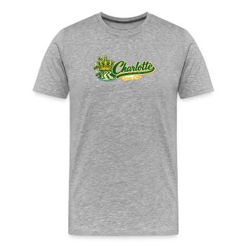 Design rétro vintage de Charlotte Queen City - T-shirt bio Premium Homme - gris chiné - Devant - Damien (186cm)