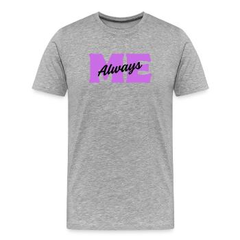 Toujours moi – Sois toi-même - T-shirt bio Premium Homme - gris chiné - Devant - Damien (186cm)