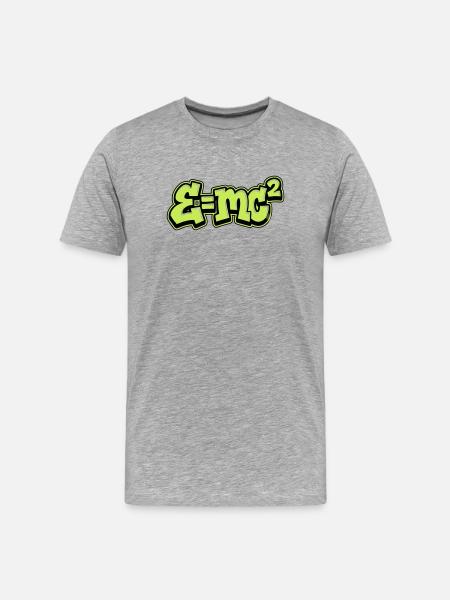 Einstein Formel Graffiti - Männer Premium Bio T-Shirt - Grau meliert