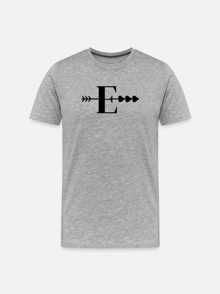 Letter e arrow heart - Men's Premium Organic T-Shirt - heather grey