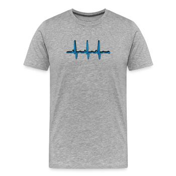 la fréquence des battements cardiaques - T-shirt bio Premium Homme - gris chiné - Devant - Damien (186cm)