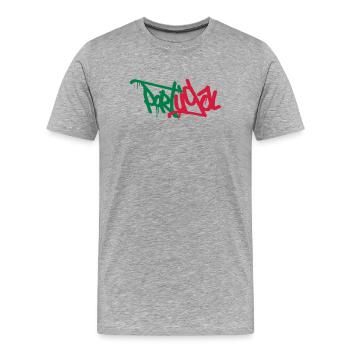Portugal - T-shirt bio Premium Homme - gris chiné - Devant - Damien (186cm)