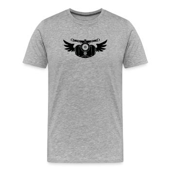 moped schwalbe - Männer Premium Bio T-Shirt - Grau meliert - Vorne - Damien (186cm)