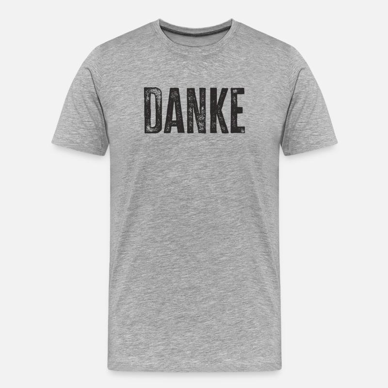 Danke Dankeschön Worte Geschenk - Männer Premium Bio T-Shirt - Grau meliert