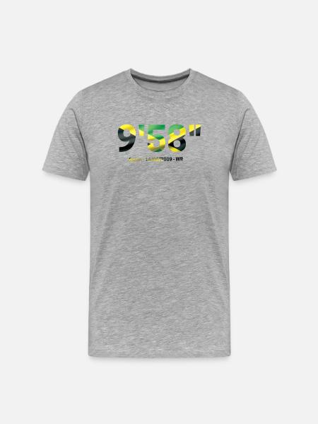 9,58" - Bolt the fastest man - T-shirt bio Premium Homme - gris chiné