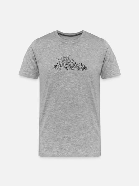 Mountains outdoor wild nature - Men's Premium Organic T-Shirt - heather grey