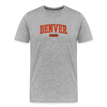 Denver Colorado Arch Emblem - Männer Premium Bio T-Shirt - Grau meliert - Vorne - Damien (186cm)