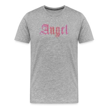 Engel - Männer Premium Bio T-Shirt - Grau meliert - Vorne - Damien (186cm)